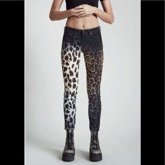 R13 Boy skinny leopard jeans. SIZE 25 - Picture 2 of 13